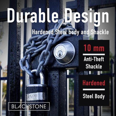 Blackstone Anti-Theft Loud 130db Alarm Padlock Weather Proof Heavy Duty Multi Purpose (8.5mm Shackle) in Saudi Arabia