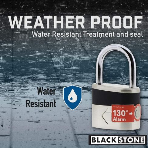 Blackstone Anti-Theft Loud 130db Alarm Padlock Weather Proof Heavy Duty Multi Purpose (8.5mm Shackle) in Saudi Arabia