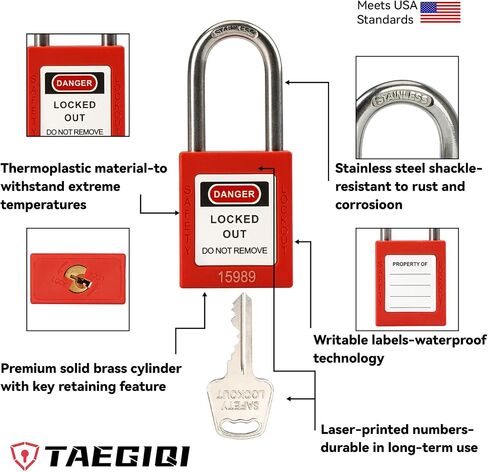 Lockout Tagout Station-4 Safety Padlocks, 1 Hasp, 8 Lockout Tags,10 Nylon Ties, Lockout Safety Supply for OSHA Compliance in Kuwait