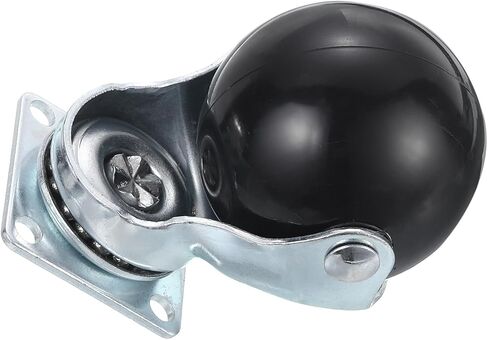 uxcell 2 Inch Ball Caster Wheels, Swivel Furniture Casters Set of 4, 360 Degree Rotatable Plate Caster Wheels for Furniture, Black in Kuwait