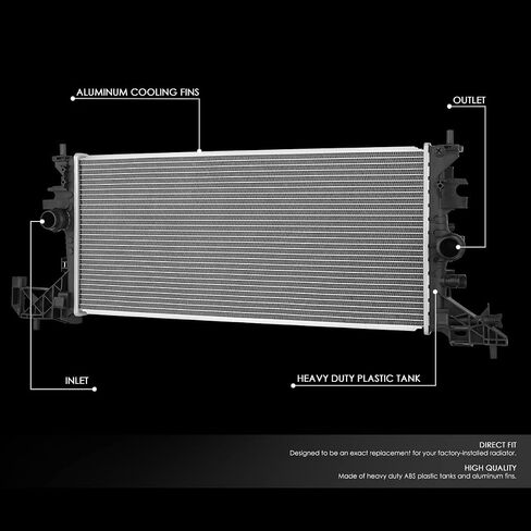DNA Motoring OEM-RA-13326 1-Row Aluminum Core Radiator Compatible with 2014-2016 Impala Limited,29-5/16" W X 14-1/8" H X 7/8" D,1-5/16" / 1-5/16" in Saudi Arabia