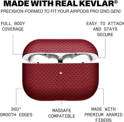 Latercase | AirPods Pro (2nd Gen) Case | Classic | Durable Thin Airpods Case | 0.6mm Thin Aramid Fiber, Precision Lasercut, Full Camera Protection, Nonslip Matte Finish in Saudi Arabia