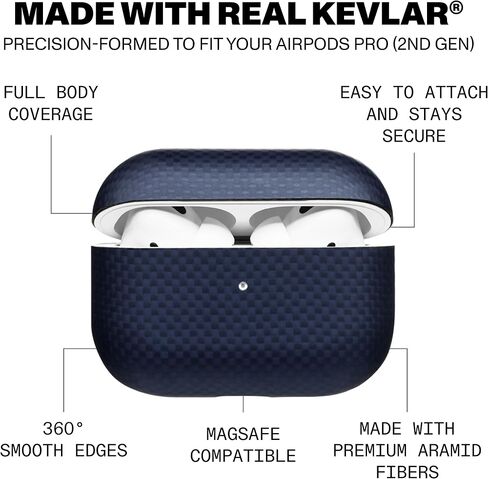 Latercase | AirPods Pro (2nd Gen) Case | Classic | Durable Thin Airpods Case | 0.6mm Thin Aramid Fiber, Precision Lasercut, Full Camera Protection, Nonslip Matte Finish in Saudi Arabia