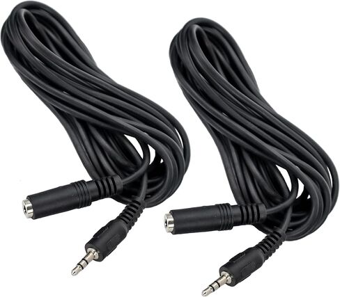 ChromaCast 2 Pack 5ft Black 3.5mm Rubber Aux Cable, Audio Auxiliary Input Adapter Male to Male AUX Cord for Headphones, Car, Home Stereos, Speaker, iPhone, iPad, iPod, Echo & More in Saudi Arabia