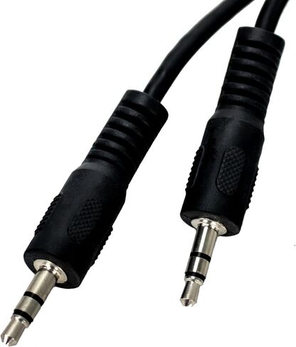 ChromaCast 2 Pack 5ft Black 3.5mm Rubber Aux Cable, Audio Auxiliary Input Adapter Male to Male AUX Cord for Headphones, Car, Home Stereos, Speaker, iPhone, iPad, iPod, Echo & More in Saudi Arabia