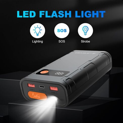 Jump Starter, 2250A Peak Car Battery Jump Starter for Up to 8.5L Gas and 5.0L Diesel Engines, 12V Battery Jumper Starter Portable with Safety Jumper Cables/Dual USB Outputs/LCD Display/LED Light in Saudi Arabia
