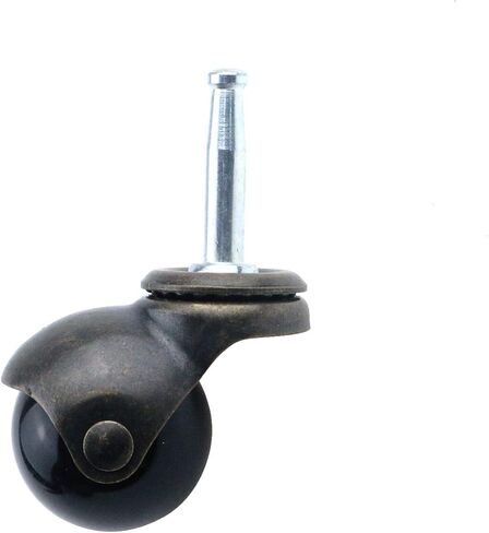 عجلات كروية، عجلات كروية دوارة بغطاء من النحاس العتيق مقاس 1.5 بوصة مع مقابس جذعية بمقبض 5/16 - برونزية (عبوة من 4 قطع) in Kuwait