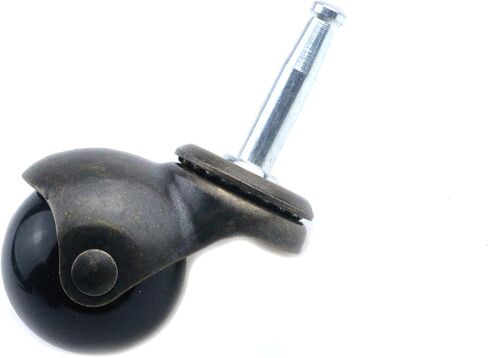 عجلات كروية، عجلات كروية دوارة بغطاء من النحاس العتيق مقاس 1.5 بوصة مع مقابس جذعية بمقبض 5/16 - برونزية (عبوة من 4 قطع) in Kuwait