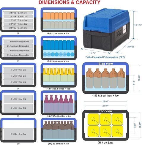 Metro Mightylite ML180XL Top Load Insulated Food Carrier - Professional-Grade Multipurpose Pan Carrier, Insulated Cooler and Food Warmer with Extra Capacity Lid - 45 qt or 5 Pan Capacity in Saudi Arabia