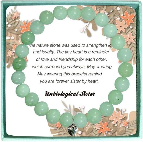 Gifts for Sister in Law Unbiological Sister Bracelet Gift for Best Friend Natural Stone Bracelet for Women Friendship Best Friend Birthday Gifts from Sister Christmas Gift in Saudi Arabia