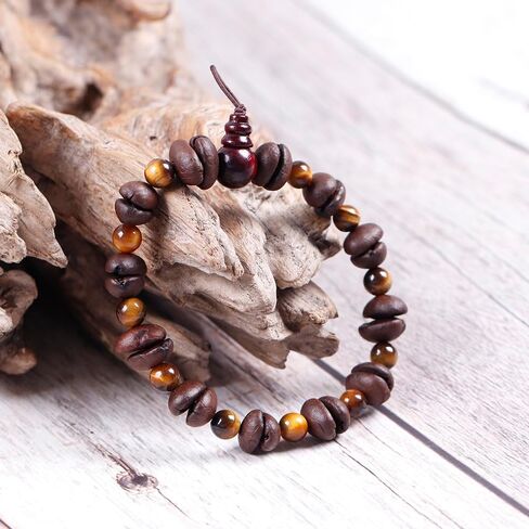 Day Day Up Real Coffee Bean Charm Bracelet for Men & Women Handmade Stretch Beaded Bracelet – Unique Jewelry Gift for Coffee Lovers Bracelet in Saudi Arabia