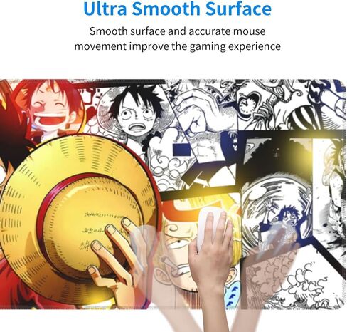 Anime Mouse Pad Gaming Mouse Pad Desk Pad Soft Smooth Surface and Anti-Slip Rubber Base Waterproof Soft Cloth Mouse Mat (31.5 x 11.8 Inches), Cartoon 27 in Saudi Arabia