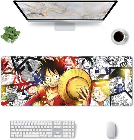 Anime Mouse Pad Gaming Mouse Pad Desk Pad Soft Smooth Surface and Anti-Slip Rubber Base Waterproof Soft Cloth Mouse Mat (31.5 x 11.8 Inches), Cartoon 27 in Saudi Arabia