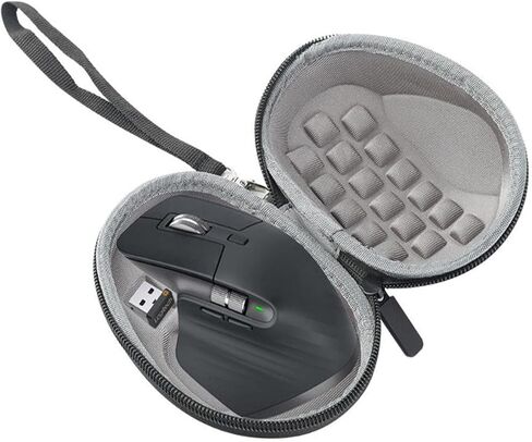 حافظة ماوس صلبة للسفر لجهاز Logitech MX Master 3 /3S/ Master 2S / MX Master ماوس لاسلكي متطور، حقيبة تخزين واقية لحمل السفر (جراب أسود + رمادي داخلي) in Kuwait