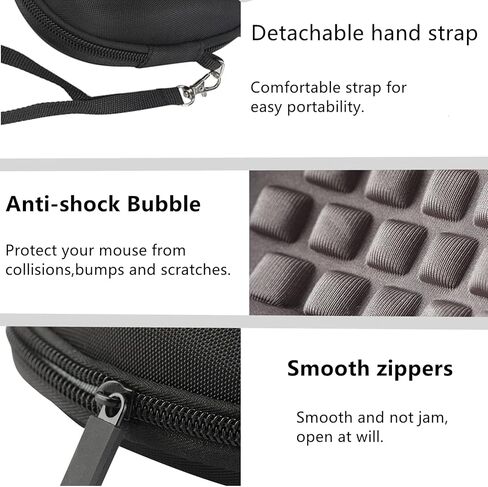 حافظة ماوس صلبة للسفر لجهاز Logitech MX Master 3 /3S/ Master 2S / MX Master ماوس لاسلكي متطور، حقيبة تخزين واقية لحمل السفر (جراب أسود + رمادي داخلي) in Kuwait
