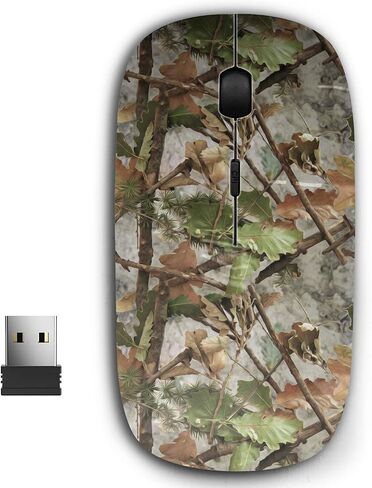 ماوس USB لاسلكي محمول مريح 2.4 جيجا بايت للكمبيوتر الشخصي والكمبيوتر المحمول والكمبيوتر المحمول مع جهاز استقبال نانو (تمويه الغابة الواقعي) in Saudi Arabia
