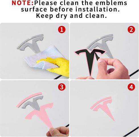 Emblem Accessories for Tesla Model 3 Logo Sticker 2023 2022-2017 Model 3 Decals (Black) in Saudi Arabia