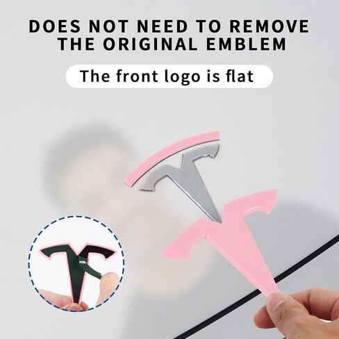 Emblem Accessories for Tesla Model 3 Logo Sticker 2023 2022-2017 Model 3 Decals (Black) in Saudi Arabia
