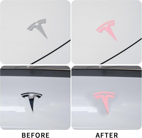 Emblem Accessories for Tesla Model 3 Logo Sticker 2023 2022-2017 Model 3 Decals (Black) in Saudi Arabia