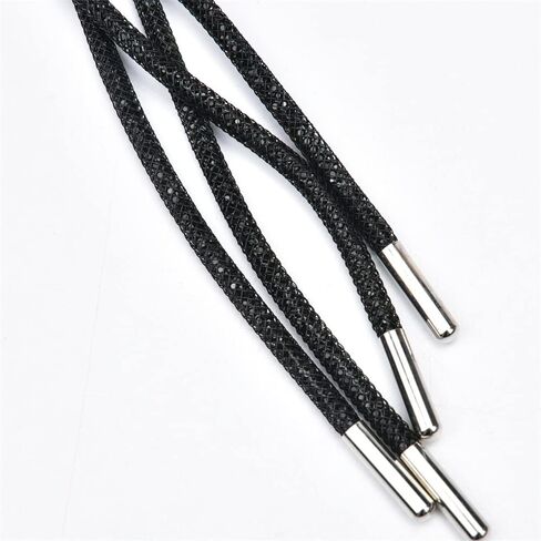 Popular Shoelace 140Cm Round Rhinestone Rope Diamond Tube Trimming Diy Trouser Hoodie Drawstring Garment Accessories in Saudi Arabia