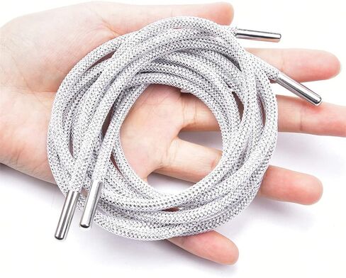 Popular Shoelace 140Cm Round Rhinestone Rope Diamond Tube Trimming Diy Trouser Hoodie Drawstring Garment Accessories in Saudi Arabia