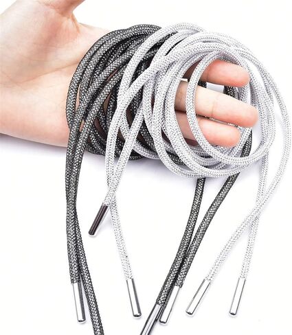 Popular Shoelace 140Cm Round Rhinestone Rope Diamond Tube Trimming Diy Trouser Hoodie Drawstring Garment Accessories in Saudi Arabia