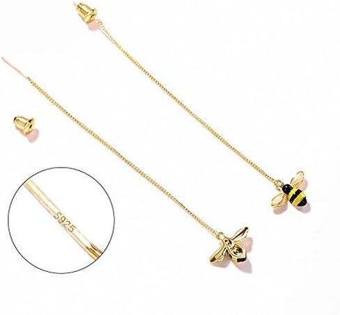 أقراط متدلية لطيفة على شكل نحلة الحشرات من WLLAY أقراط متدلية صغيرة باللون الأصفر على شكل نحلة تلعثم للنساء والفتيات in Kuwait