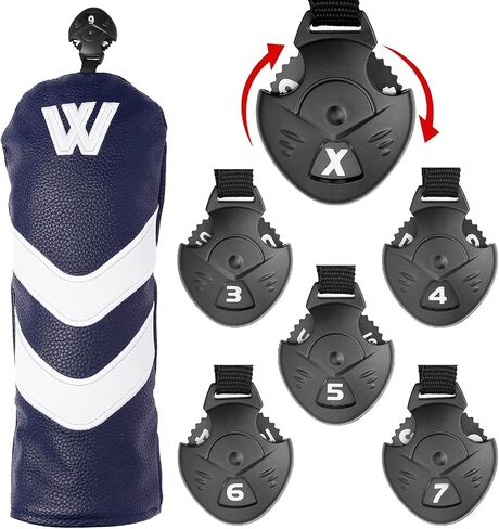 Bilbear Golf Club Head Covers Set Wood Golf Head Covers Putter Head Covers Set of 4, Golf Club Covers for Drivers Golf Head Covers Hybrid UT Wood Covers for Golf Clubs in Saudi Arabia