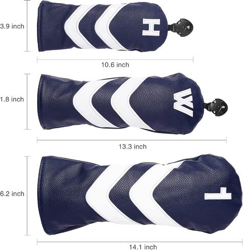 Bilbear Golf Club Head Covers Set Wood Golf Head Covers Putter Head Covers Set of 4, Golf Club Covers for Drivers Golf Head Covers Hybrid UT Wood Covers for Golf Clubs in Saudi Arabia