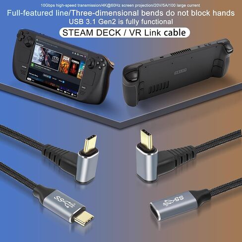 GELRHONR 0.25M 90 Degree USB C Cable, Up & Down Angle USB3.1 Gen2 USB Type C Male to Female 10Gbps Data Transfer PD 100W Charging Cord,UP Down Type-C Cable（Black 0.25M/0.8Ft） in Saudi Arabia