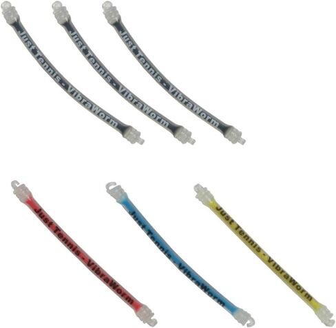 Vibra Worm - عبوة من 6 قطع - مُرطب اهتزاز مضرب التنس الطويل المملوء بالجل - جودة ممتازة - موديل 2023 - تم بيع أكثر من 100000 دودة، أحمر in Saudi Arabia
