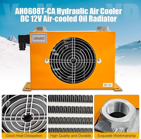 AH0608T-CA مبرد زيت الهواء الهيدروليكي مبرد الزيت المبرد بالهواء # DC 12V # 38W # 60L / min in Kuwait