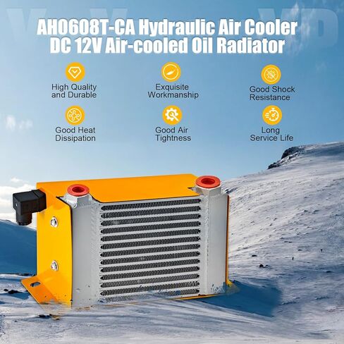AH0608T-CA مبرد زيت الهواء الهيدروليكي مبرد الزيت المبرد بالهواء # DC 12V # 38W # 60L / min in Kuwait