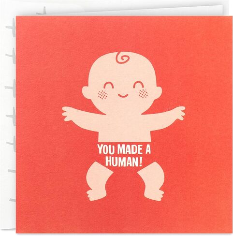 Hallmark Studio Ink Baby Shower Card for New Parents (Made a Human) Welcome New Baby, Congratulations, Gender Reveal in Saudi Arabia