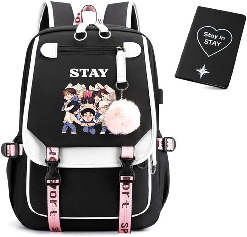 Kpop SKZ Merch Laptop Bag Cute Cartoon Bookbag with Notebook, USB Charging and Headphone Port in Saudi Arabia