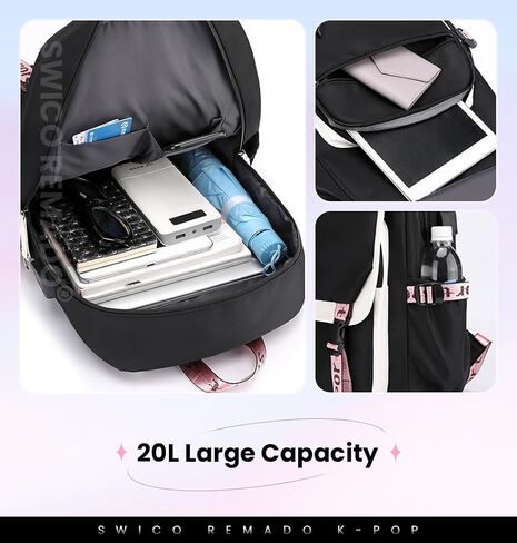 Kpop SKZ Merch Laptop Bag Cute Cartoon Bookbag with Notebook, USB Charging and Headphone Port in Saudi Arabia