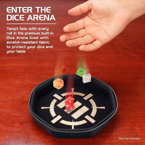 حقيبة ENHANCE Tabletop Collector's Edition RPG Player's Essentials DND + نسخة جامعي النرد وحقيبة النرد (أسود تنين) - حزمة in Kuwait