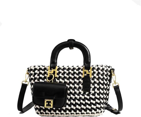 Woven Tote Bag For Women, Fashion Crossbody Shoulder Bag, Small Top Handle Bag, Casual Handbags and Purses Travel Phone Bag in Saudi Arabia