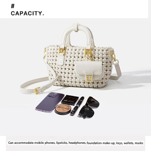Woven Tote Bag For Women, Fashion Crossbody Shoulder Bag, Small Top Handle Bag, Casual Handbags and Purses Travel Phone Bag in Saudi Arabia