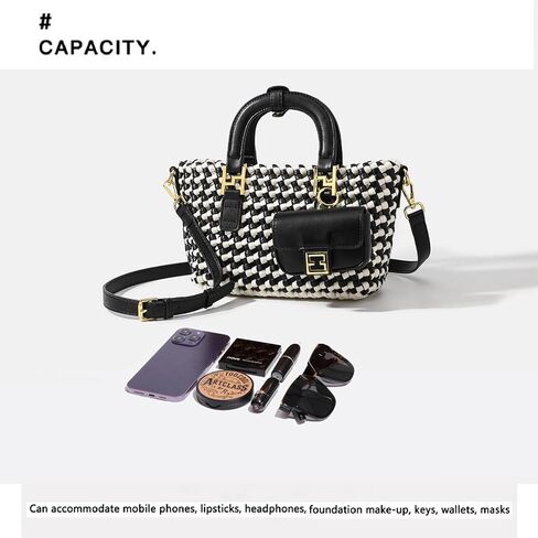 Woven Tote Bag For Women, Fashion Crossbody Shoulder Bag, Small Top Handle Bag, Casual Handbags and Purses Travel Phone Bag in Saudi Arabia