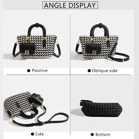 Woven Tote Bag For Women, Fashion Crossbody Shoulder Bag, Small Top Handle Bag, Casual Handbags and Purses Travel Phone Bag in Saudi Arabia