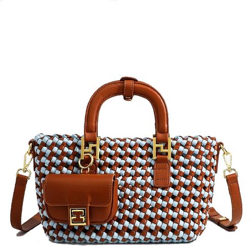 Woven Tote Bag For Women, Fashion Crossbody Shoulder Bag, Small Top Handle Bag, Casual Handbags and Purses Travel Phone Bag in Saudi Arabia