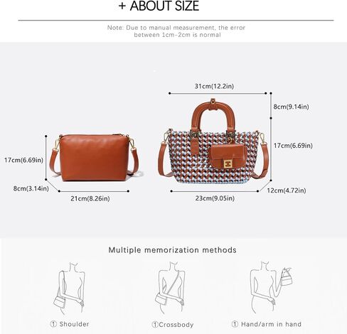 Woven Tote Bag For Women, Fashion Crossbody Shoulder Bag, Small Top Handle Bag, Casual Handbags and Purses Travel Phone Bag in Saudi Arabia