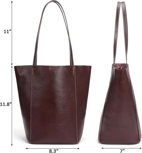 Genuine Leather Tote Shoulder Handbag Bucket Hobo Purse Vintage Satchel for Women 2pcs set in Saudi Arabia