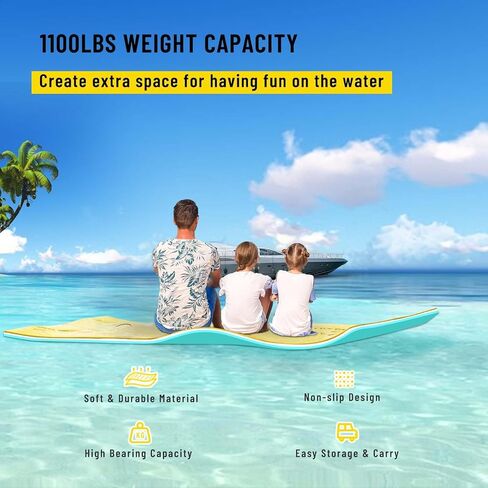 سجادة مياه عائمة، سجادة عائمة على شكل وسادة زنبق مقاس 9 × 6 بوصة، وسادة عائمة من إسفنج الماء مكونة من 3 طبقات للاستجمام في المياه والاسترخاء، سجادة أنشطة مائية سميكة ومتينة للبحيرة والمحيطات in Kuwait