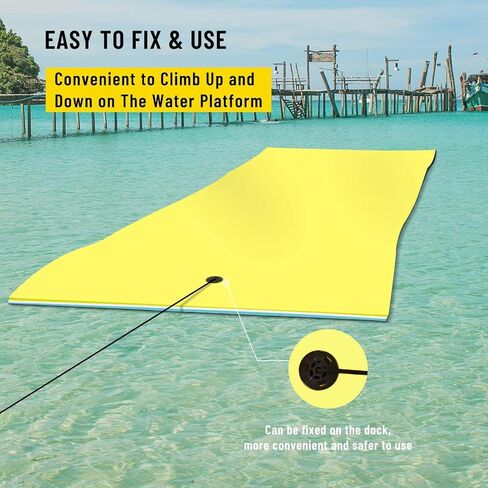 سجادة مياه عائمة، سجادة عائمة على شكل وسادة زنبق مقاس 9 × 6 بوصة، وسادة عائمة من إسفنج الماء مكونة من 3 طبقات للاستجمام في المياه والاسترخاء، سجادة أنشطة مائية سميكة ومتينة للبحيرة والمحيطات in Kuwait
