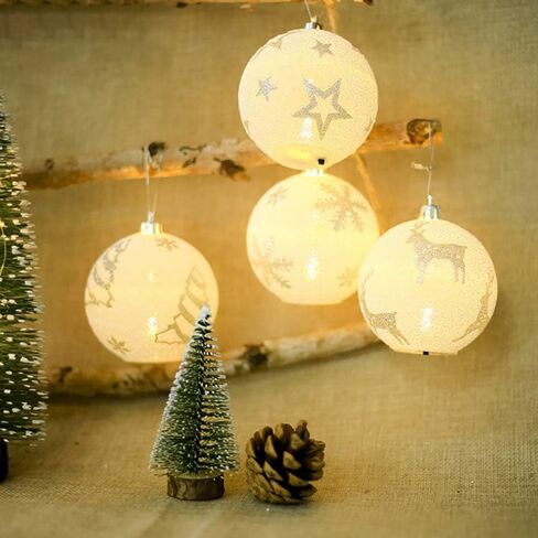 20 Pcs DIY Clear Plastic Fillable Ornament Balls,Ball with Removable Silver Metal Cap, Each Has a Silver Rope, for Christmas Holiday or Wedding Party,Perfect for Decorating on Christmas Trees in Saudi Arabia