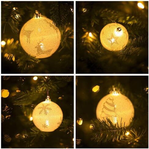 20 Pcs DIY Clear Plastic Fillable Ornament Balls,Ball with Removable Silver Metal Cap, Each Has a Silver Rope, for Christmas Holiday or Wedding Party,Perfect for Decorating on Christmas Trees in Saudi Arabia
