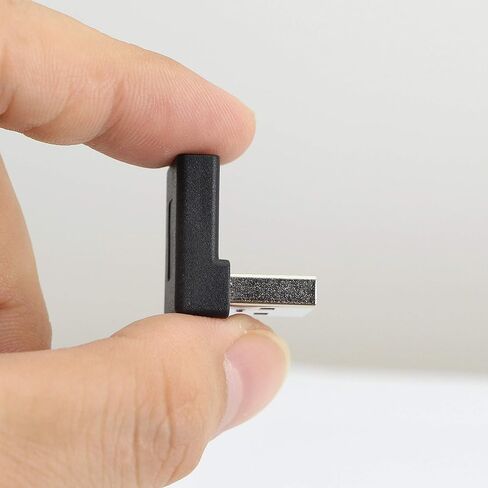 محول أنثى USB A ذكر إلى USB C من GELRHONR، موصل USB3.0 إلى النوع C 90 درجة يدعم الجوانب أحادية الاتجاه 5 جيجابت في الثانية ونقل البيانات - 2 حزمة (زاوية سوداء لأعلى ولأسفل) in Kuwait