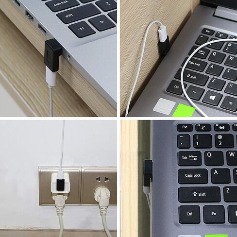 محول أنثى USB A ذكر إلى USB C من GELRHONR، موصل USB3.0 إلى النوع C 90 درجة يدعم الجوانب أحادية الاتجاه 5 جيجابت في الثانية ونقل البيانات - 2 حزمة (زاوية سوداء لأعلى ولأسفل) in Kuwait